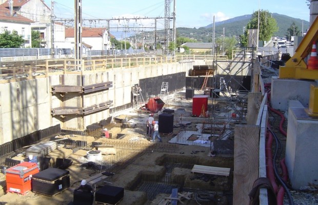 Soutènement Pôle intermodal à Aix-les-bains